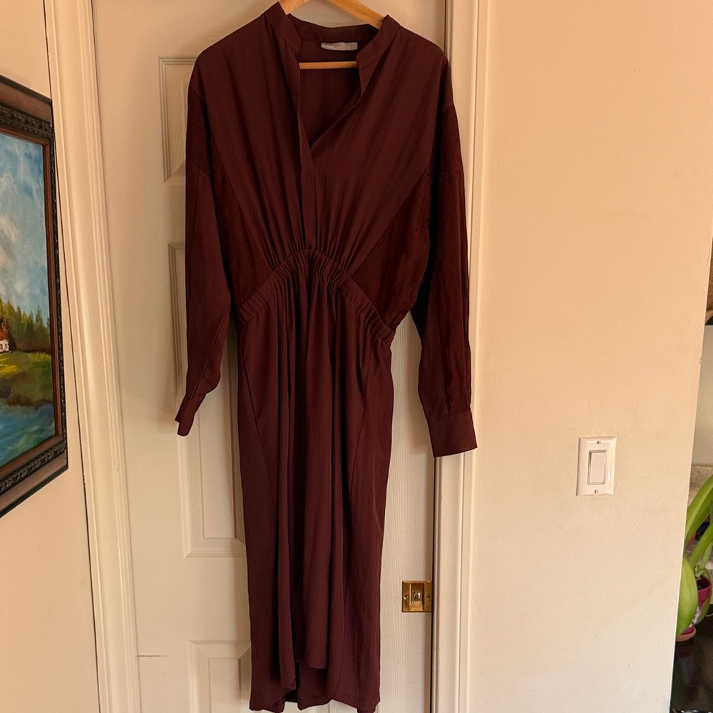 Vince Deep Burgundy Long Sleeve Dress